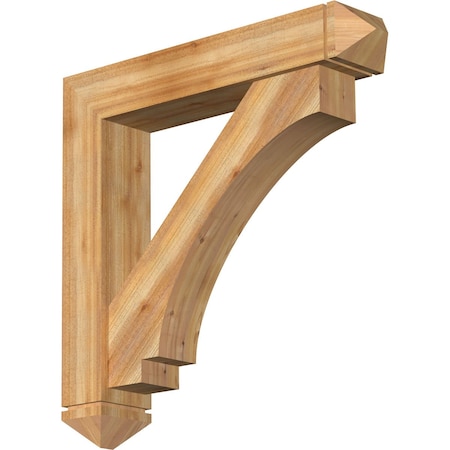 Imperial Arts And Crafts Rough Sawn Bracket W/ Offset Brace, Western Red Cedar, 8W X 42D X 42H